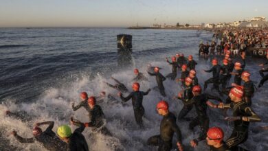 IRONMAN/ Imagen de la salida de un IRONMAN 70.3