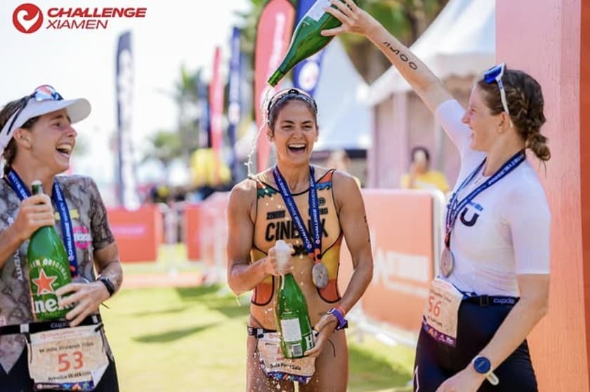 @challengefamily/ Sara Perez celebrando la victoria en el Challenge Xiamen 2025