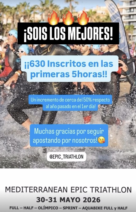 Mediterranean Epic Triathlon 2026 abre con más de 630 dorsales - Actualidad