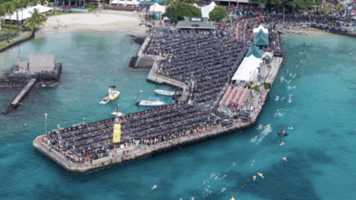 IRONMAN/ Imagen de los Boxes en Kona