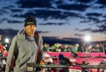 Lionel Sanders nella zona di transizione prima di una gara IRONMAN