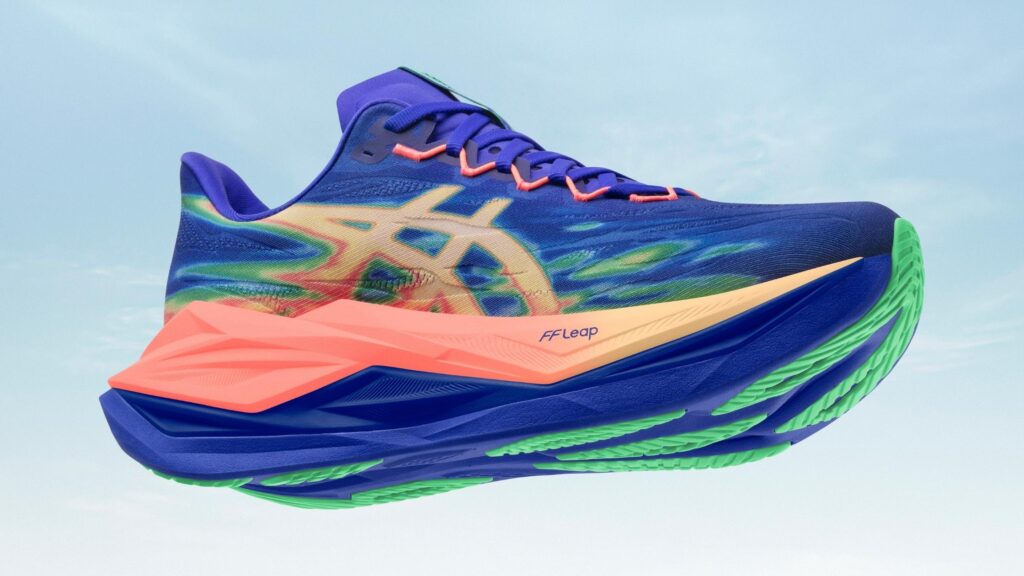 Zapatilla ASICS SUPERBLAST 3 en color azul con mediasuela FF LEAP