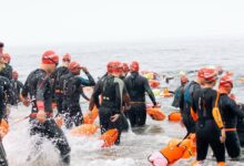 Salida de participantes en el Swim Grand Prix de Cascais en una prueba de aguas abiertas