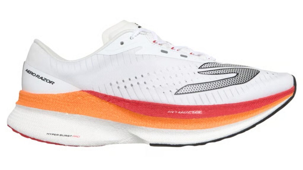 Skechers Aero Razor en vista lateral con espuma HYPER BURST PRO y suela Goodyear
