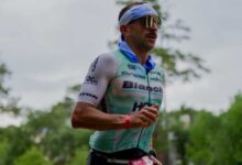 Antonio Benito running during IRONMAN Texas