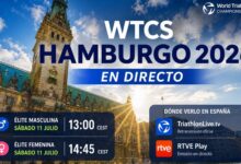 Imagen promocional de la WTCS Hamburgo 2026 con horarios y plataformas de emisión en directo