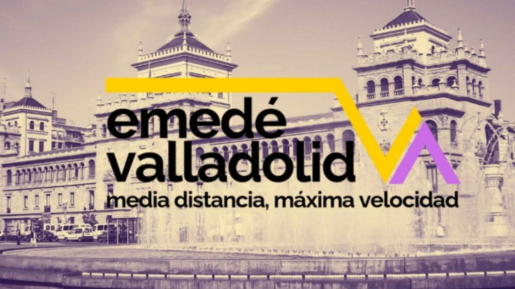 Cartel del Triatlón EMEDÉ Valladolid 2026 con el logotipo de la prueba y la Academia de Caballería de fondo