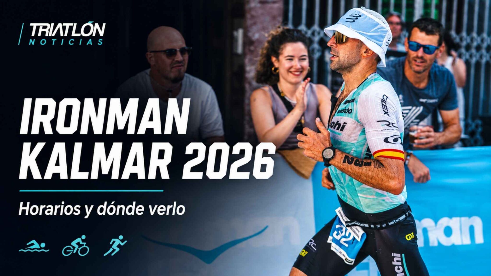 Antonio Benito corriendo en una imagen editorial sobre el IRONMAN Kalmar 2026