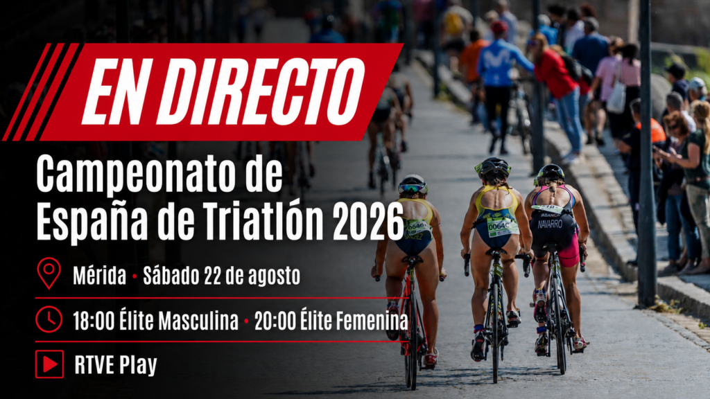 Gráfico del directo del Campeonato de España de Triatlón 2026 en Mérida