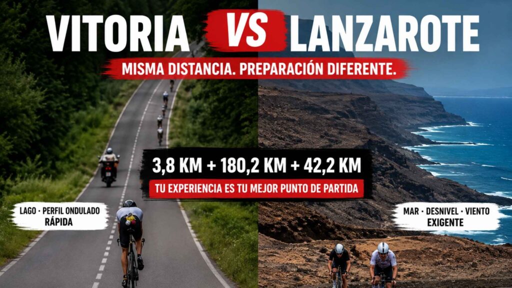 Comparativa entre el recorrido ciclista del IRONMAN Vitoria-Gasteiz y el IRONMAN Lanzarote