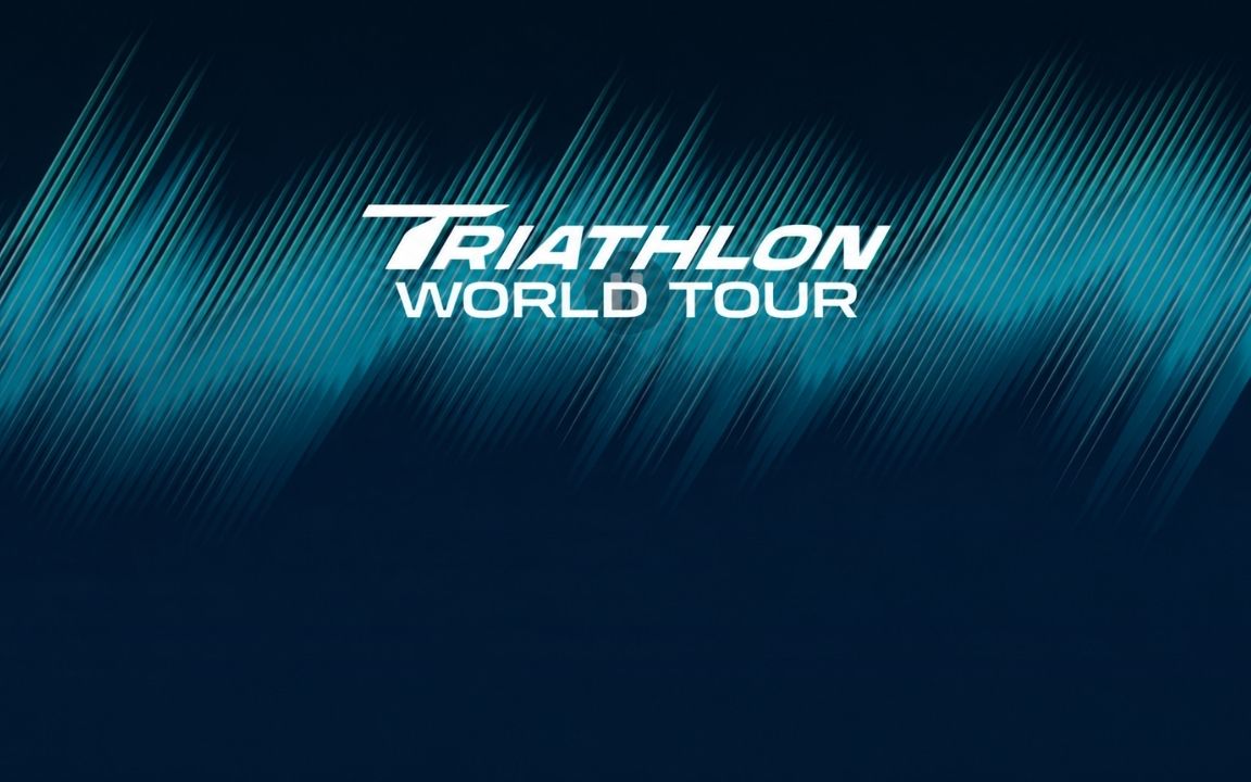 Logo del Triathlon World Tour sobre fondo azul para el calendario 2027