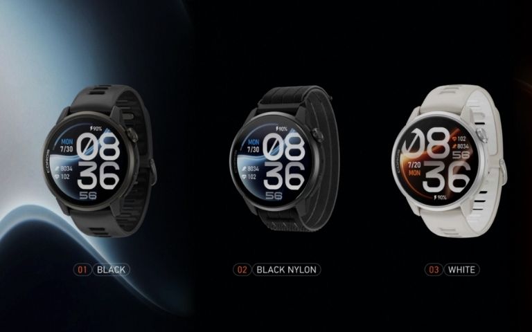 COROS PACE 4 Pro en versiones Black, Black Nylon y White