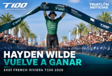 Hayden Wilde celebra su victoria en el EKOÏ French Riviera T100 2026