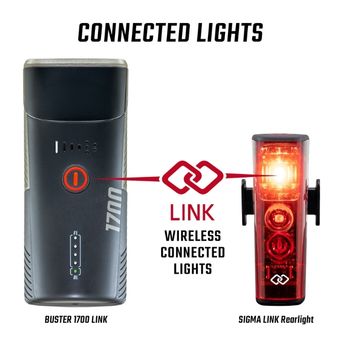 SIGMA BUSTER 1700 LINK conectada con una luz trasera mediante LINK